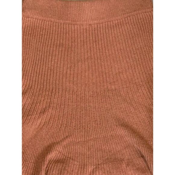 Free People Cocoa Heather Ruffle Trim Ribbed Knit Skirt, size XS - Picture 5 of 6